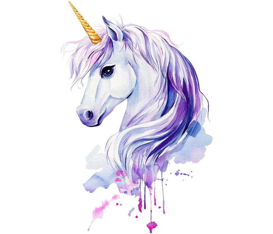 A watercolor of a unicorn