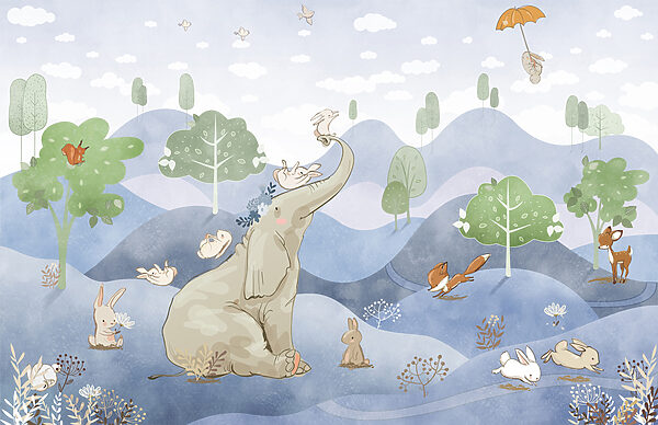 An elephant and rabbits in a forest u98695v1p 600x388 - An elephant and rabbits in a forest