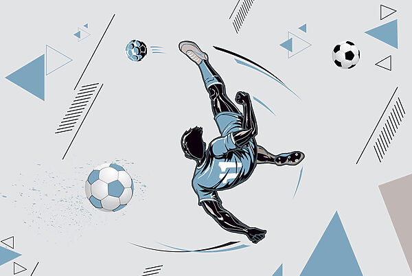 A football player kicking a ball A football player kicking a ball