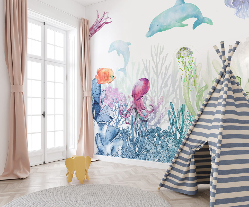 A watercolor of a sea life