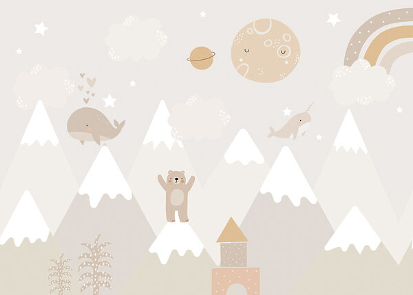 A wall mural of a cartoon landscape u99206p 600x429 - A wall mural of a cartoon landscape