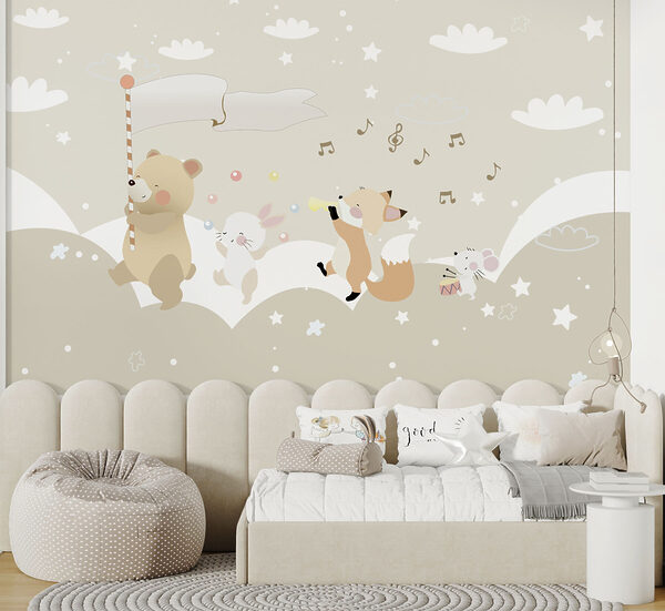A cartoon animal playing music A cartoon animal playing music