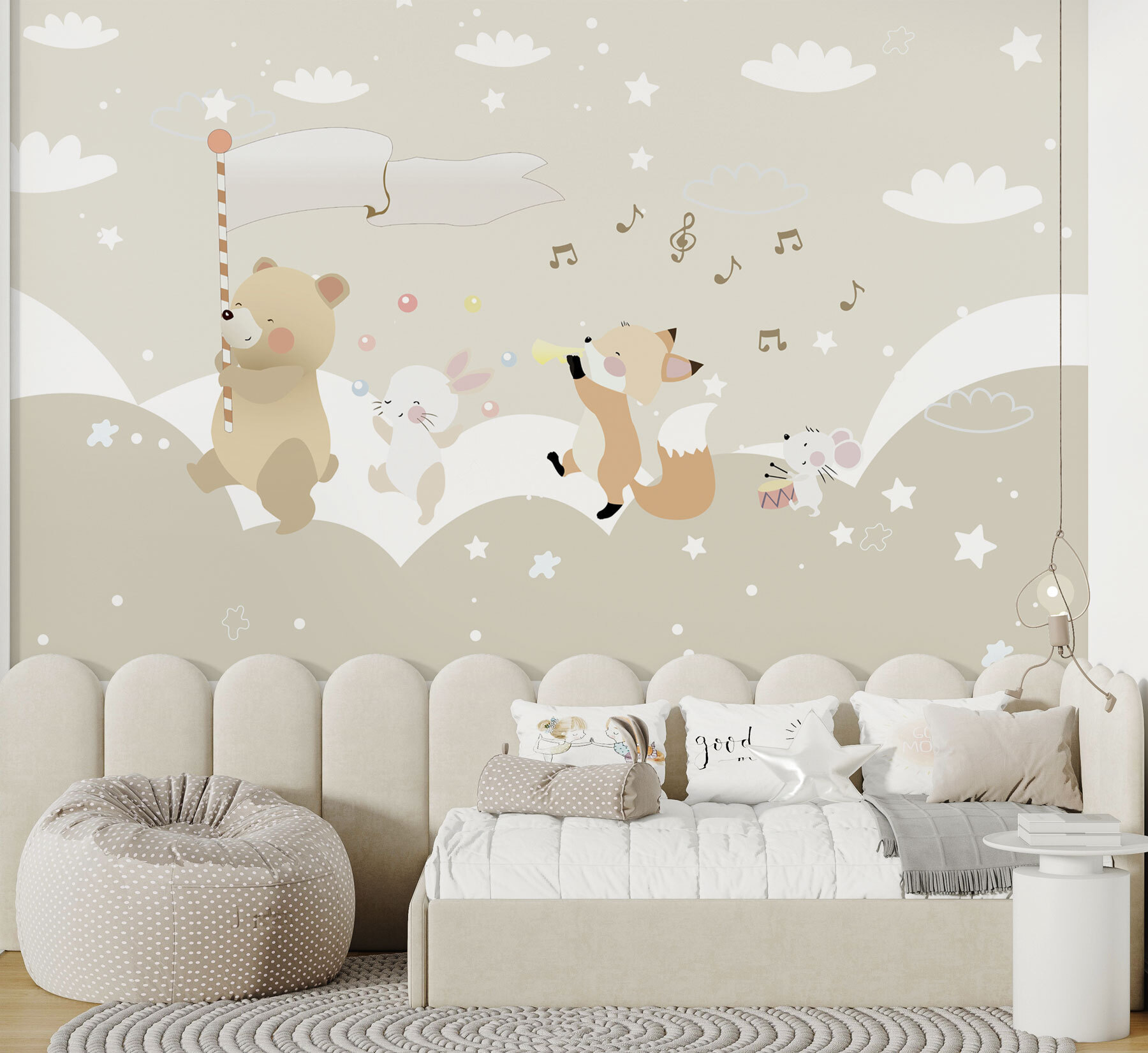 A cartoon animal playing music A cartoon animal playing music