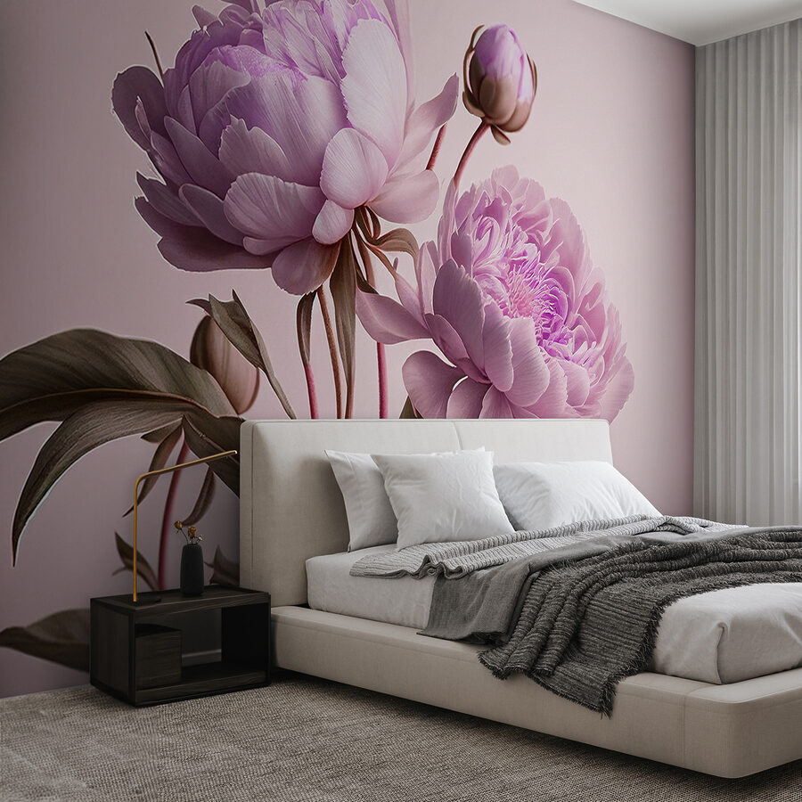 Elegant pink peonies in soft bloom.