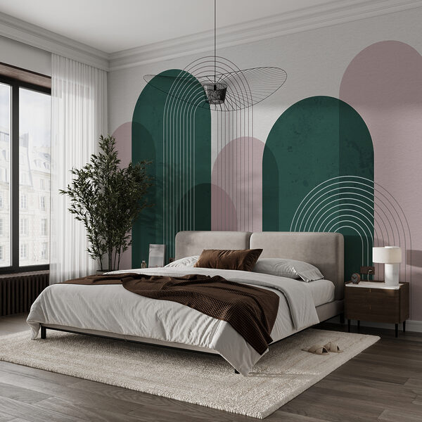 A green and pink art A green and pink art