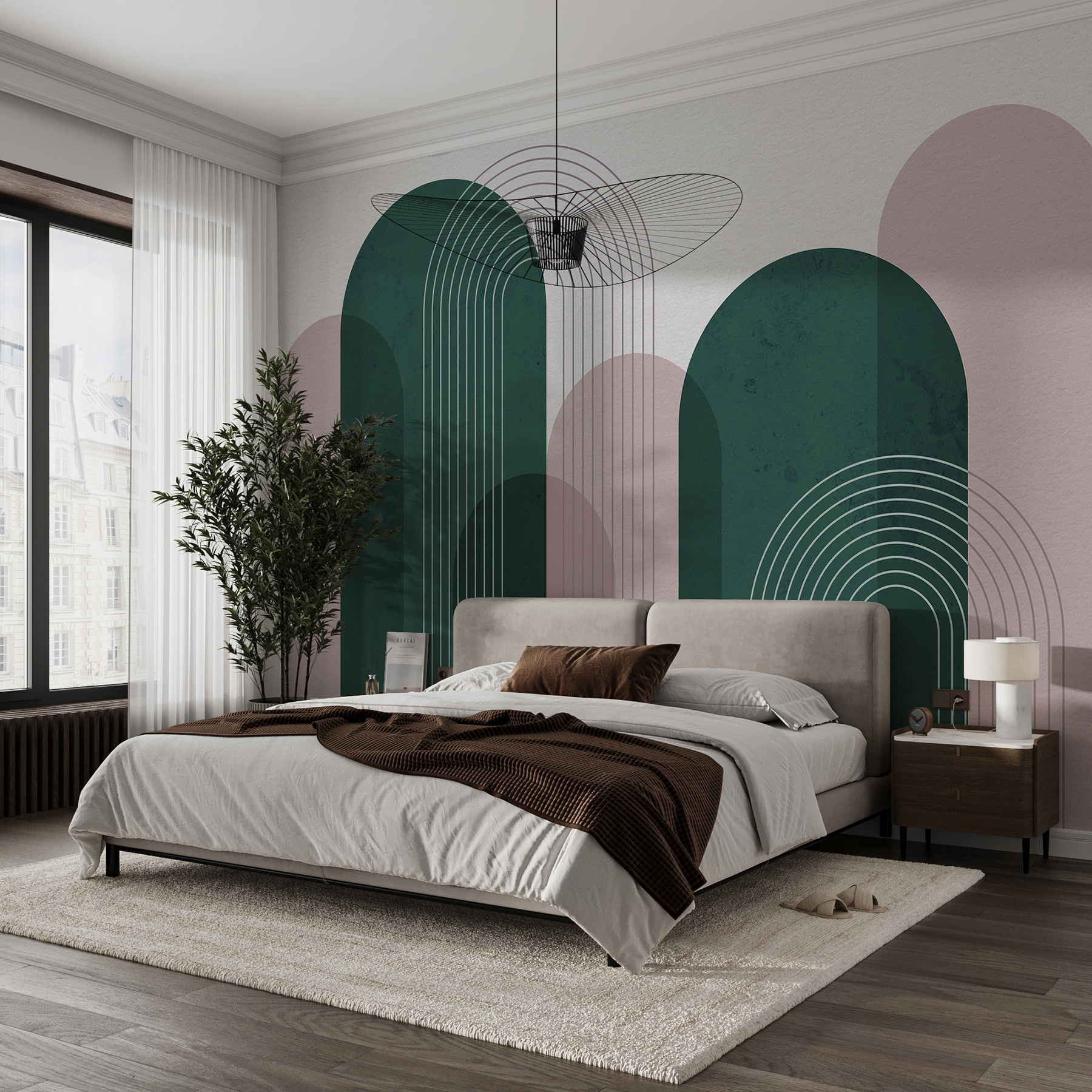 A green and pink art