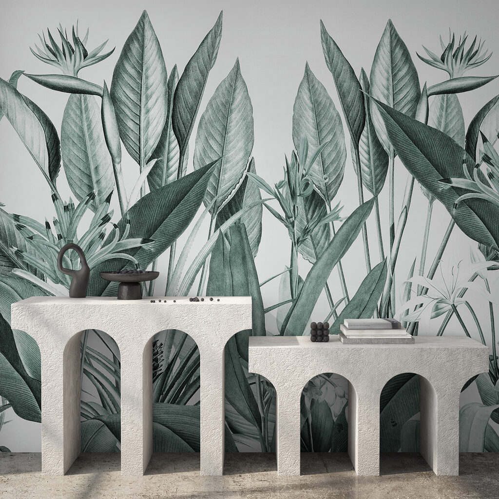 Tropical foliage in harmonious greens