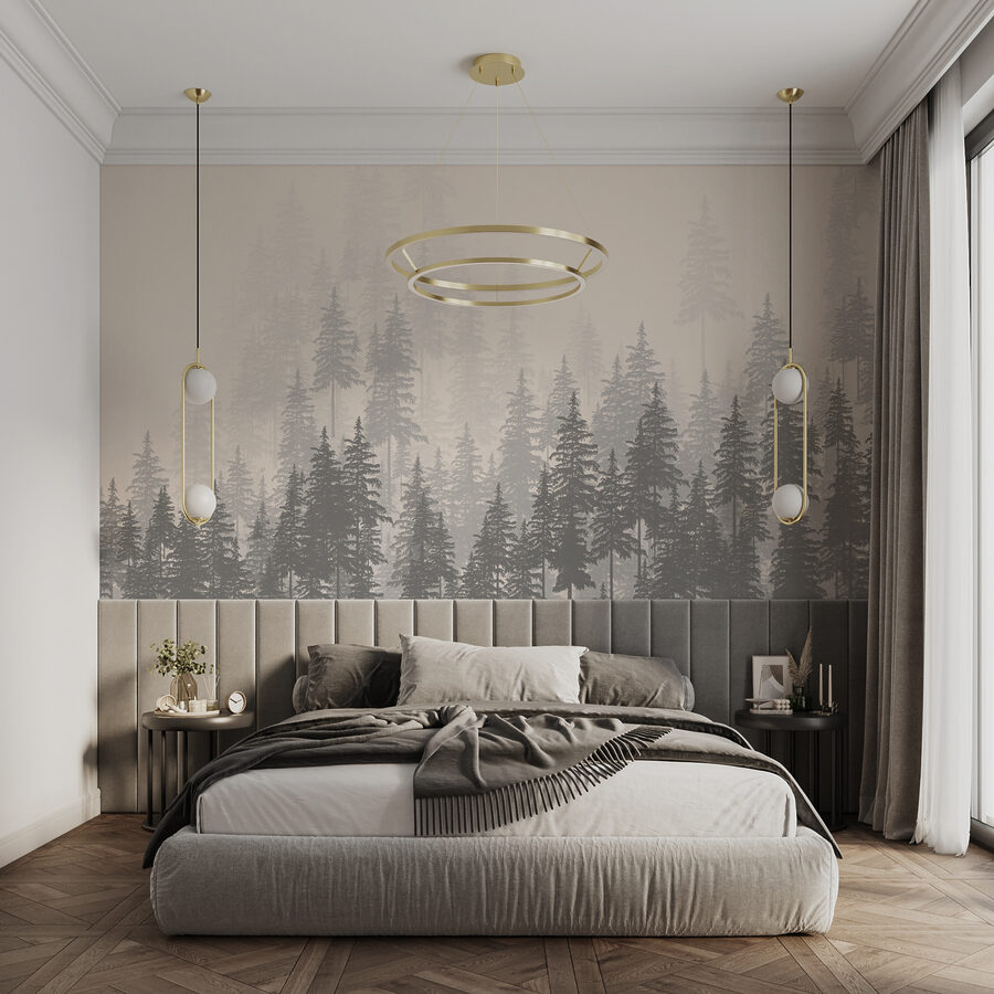 Wall murals A group of trees in a forest