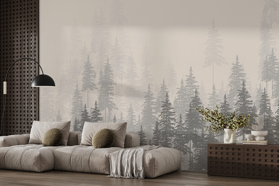 Wall murals A group of trees in a forest - Image 3