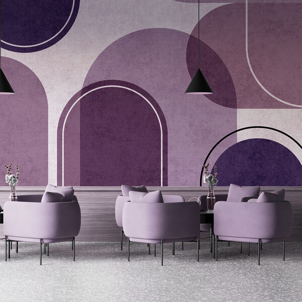 Wall mural Wall mural A purple and white background with ovals and ovals (SKU: u99095v4)