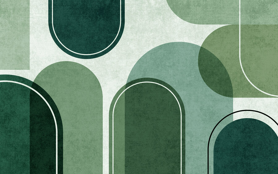 A green and white background with ovals and ovals