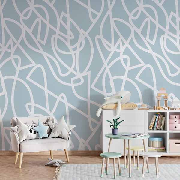 Wall mural Wall mural A white lines on a blue background (SKU: u99097v1)