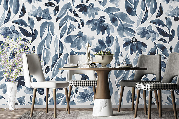A pattern of flowers and leaves A pattern of flowers and leaves
