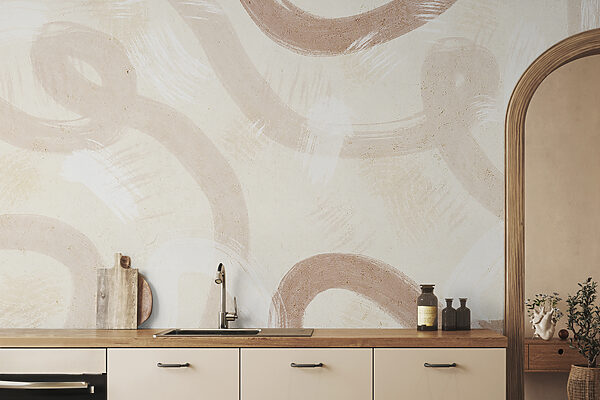 Wall mural Wall mural A white surface with brown paint on it (SKU: u99656)