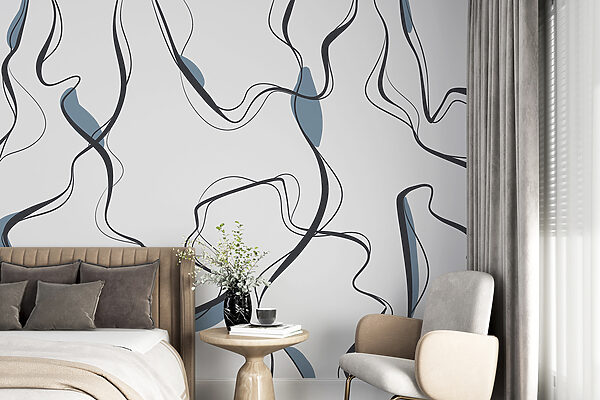 Wall mural Wall mural A grey and black lines (SKU: u99659)