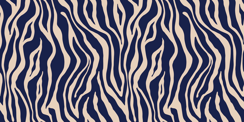 A blue and white zebra print A blue and white zebra print