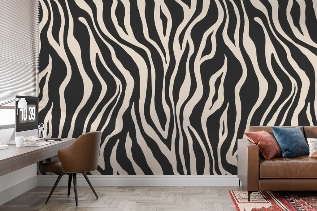 A black and white zebra print