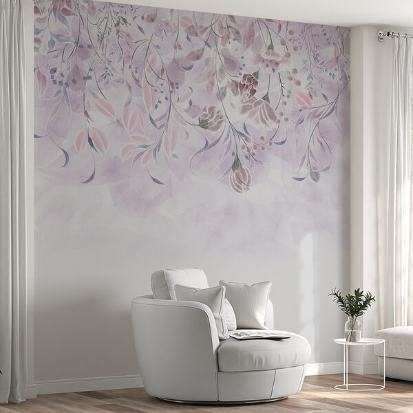 A purple and white floral design