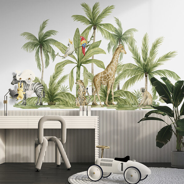 A group of animals in a jungle A group of animals in a jungle