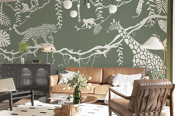 A wallpaper with animals and plants A wallpaper with animals and plants