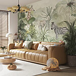 Wall murals A wallpaper with animals in the jungle