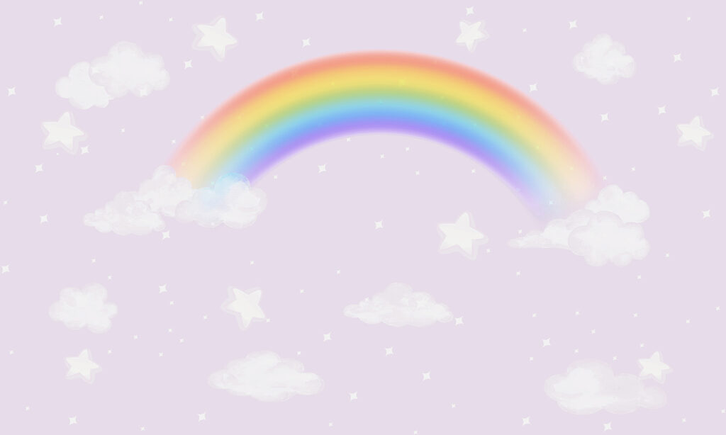 A rainbow and clouds in the sky A rainbow and clouds in the sky