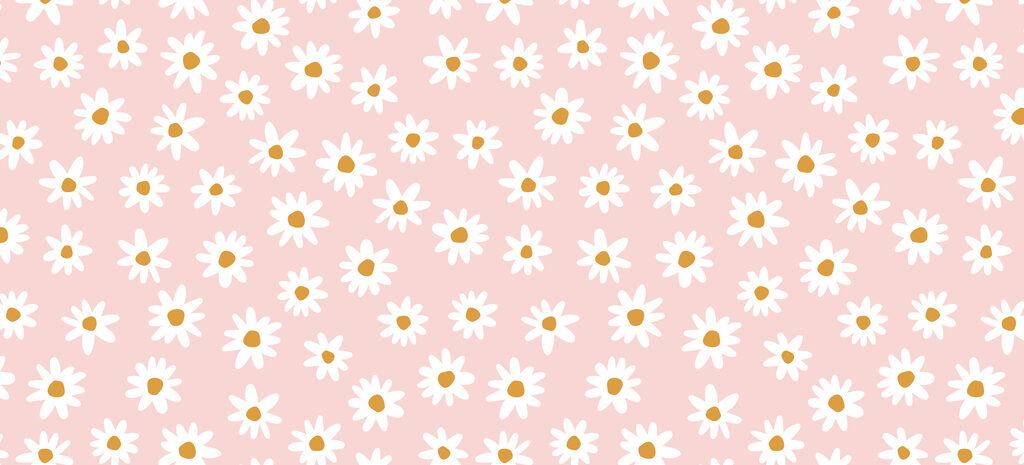 A pattern of white flowers on a pink background A pattern of white flowers on a pink background