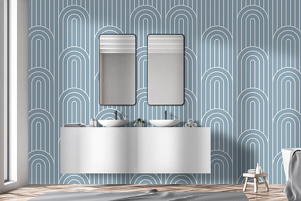 A pattern of white and blue lines A pattern of white and blue lines