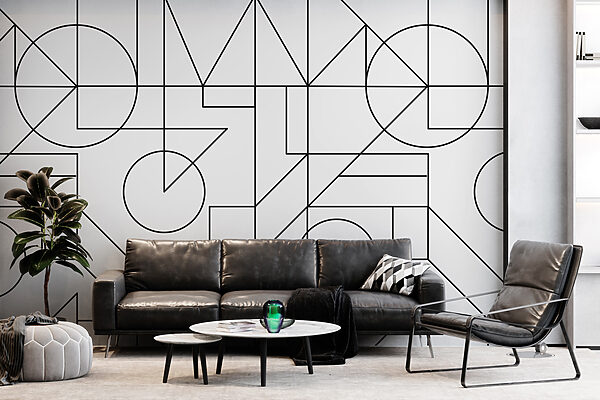 Wall mural Wall mural A pattern of black lines (SKU: u99725)