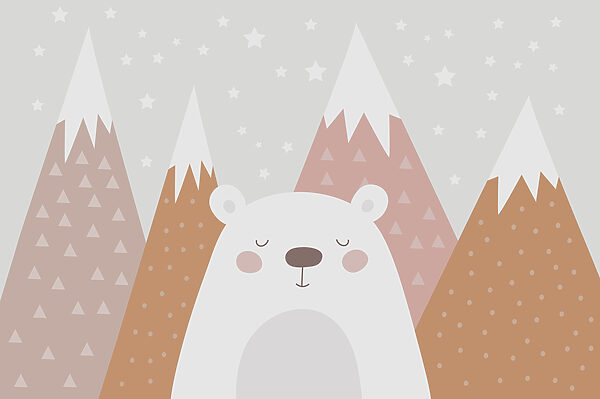 A bear in front of mountains A bear in front of mountains