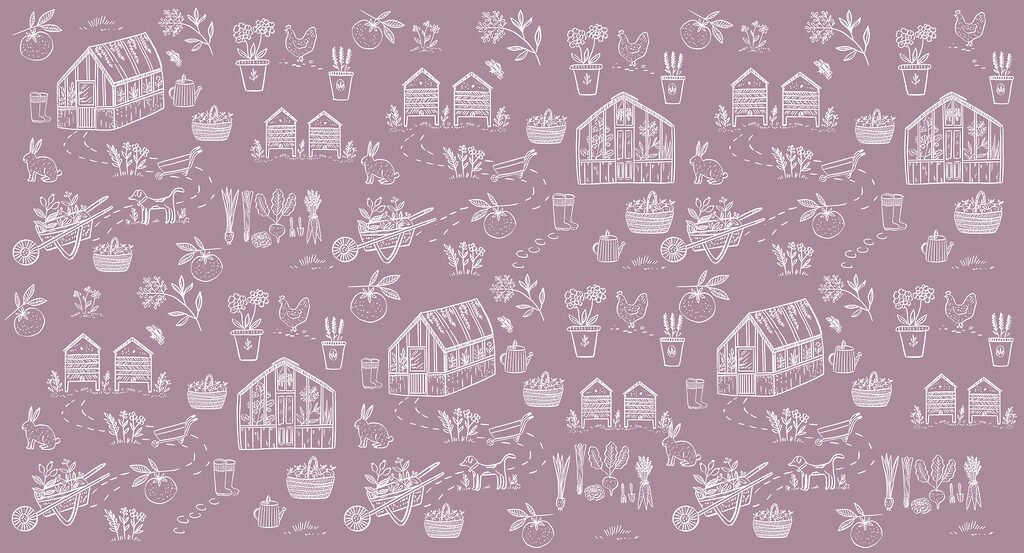 A pattern of farm items