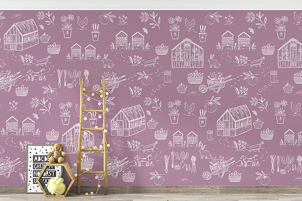 Wall mural Wall mural A pattern of farm items (SKU: w00254v3)