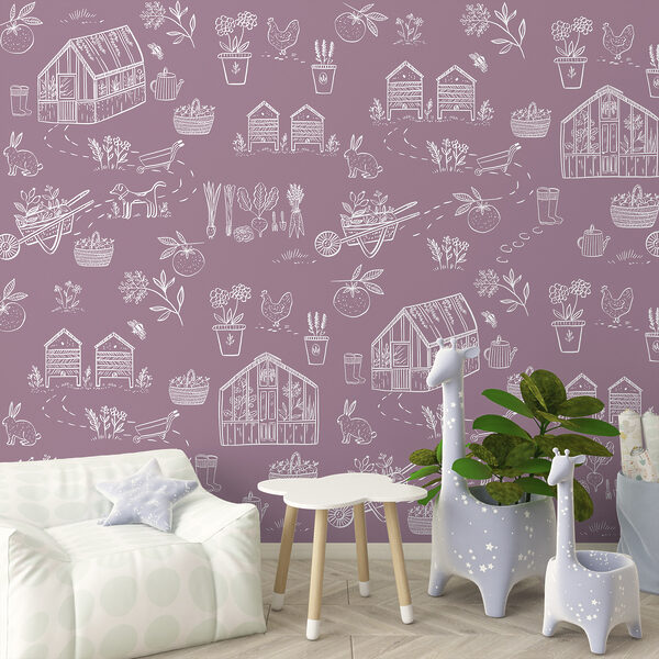A pattern of farm items