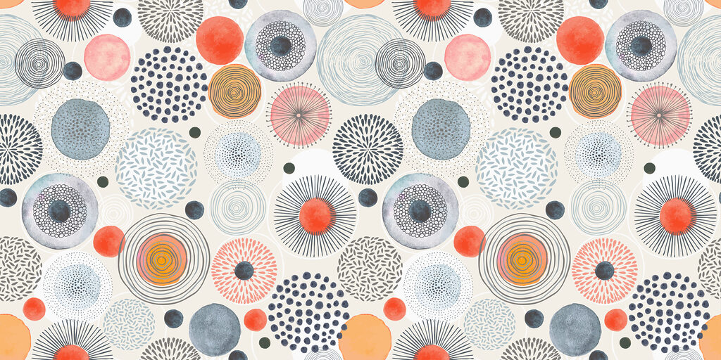 A pattern of colorful circles and dots A pattern of colorful circles and dots