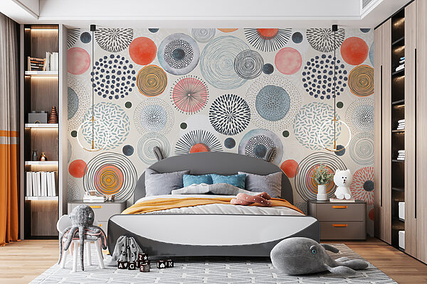 A pattern of colorful circles and dots A pattern of colorful circles and dots