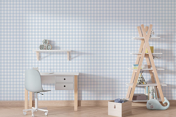Wall mural Wall mural A blue and white checkered pattern (SKU: w00375v3)
