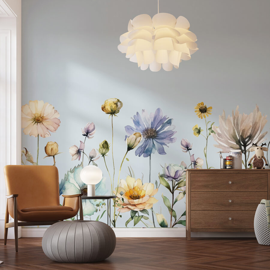 A watercolor painting of flowers