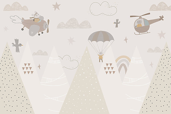 A wallpaper with mountains and airplanes A wallpaper with mountains and airplanes