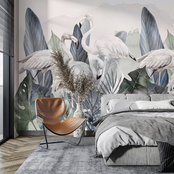 w00505v2pib98ms 600x600 - A group of flamingos and leaves - tegory