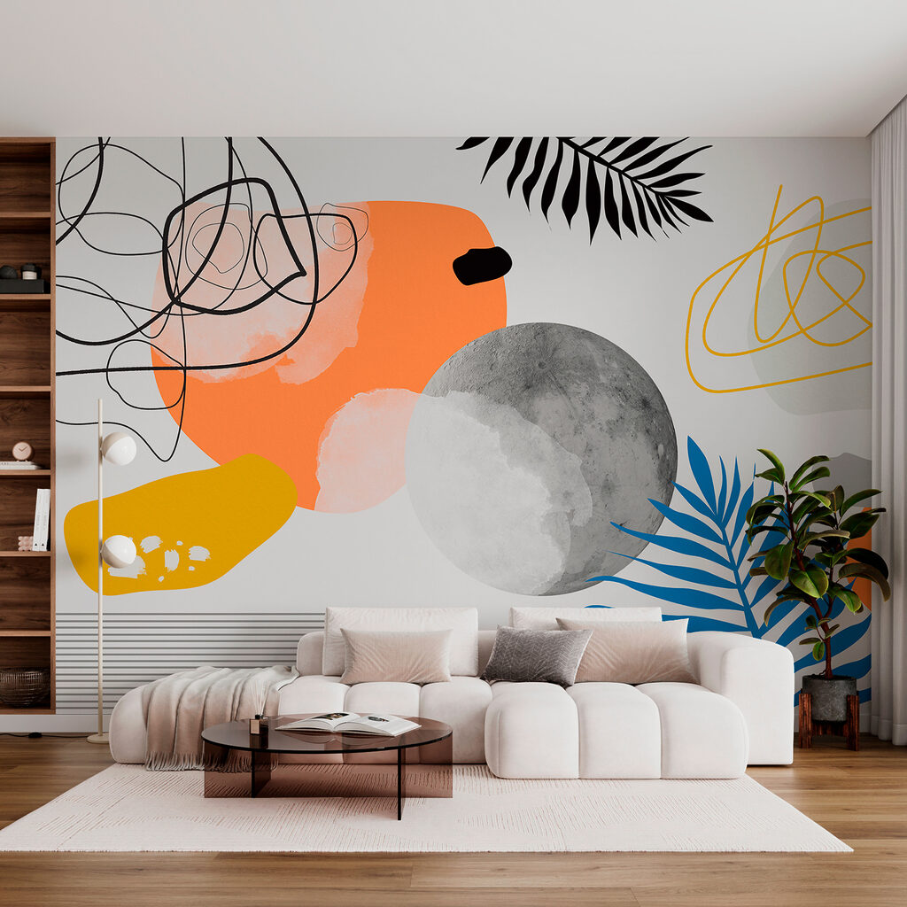 w00508pig1ms 1024x1024 - A colorful art with black and white circles and leaves - tegory