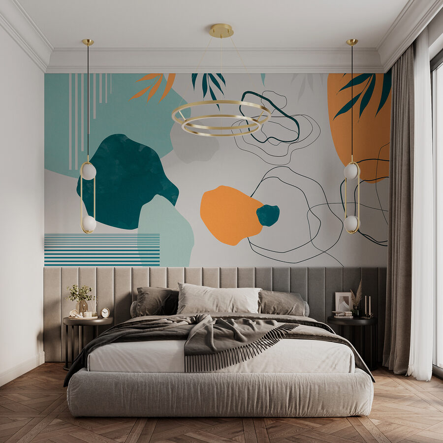 Wall murals A colorful art with leaves