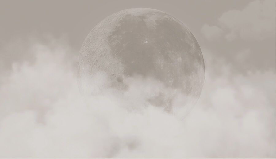 A moon in the clouds A moon in the clouds