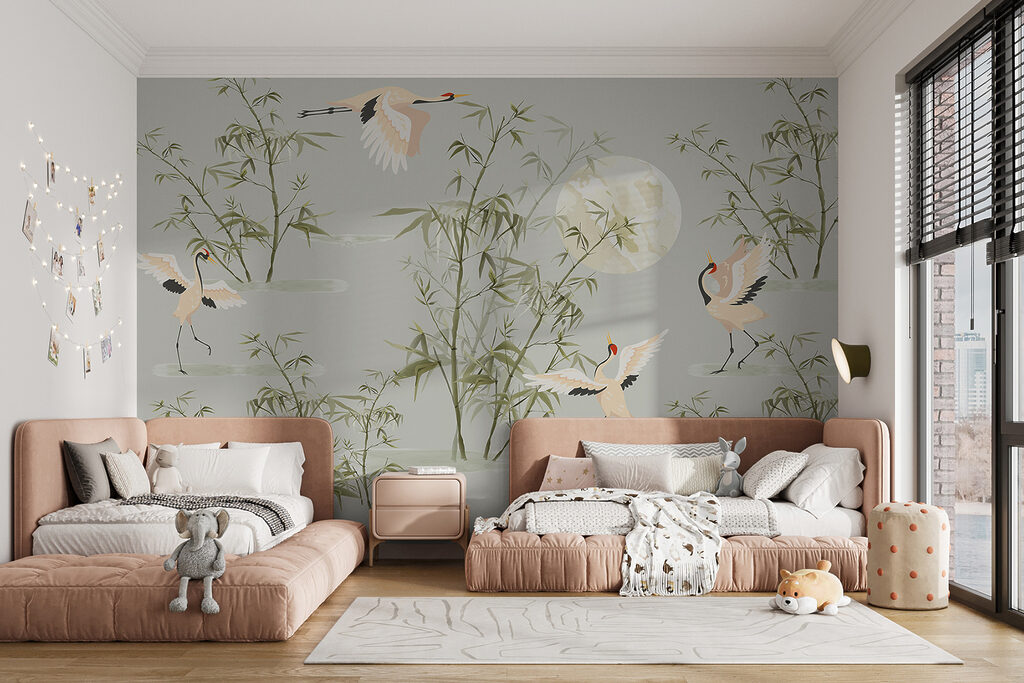 A wallpaper with birds and bamboo w00520pir16mr 1024x683 - A wallpaper with birds and bamboo - tegory