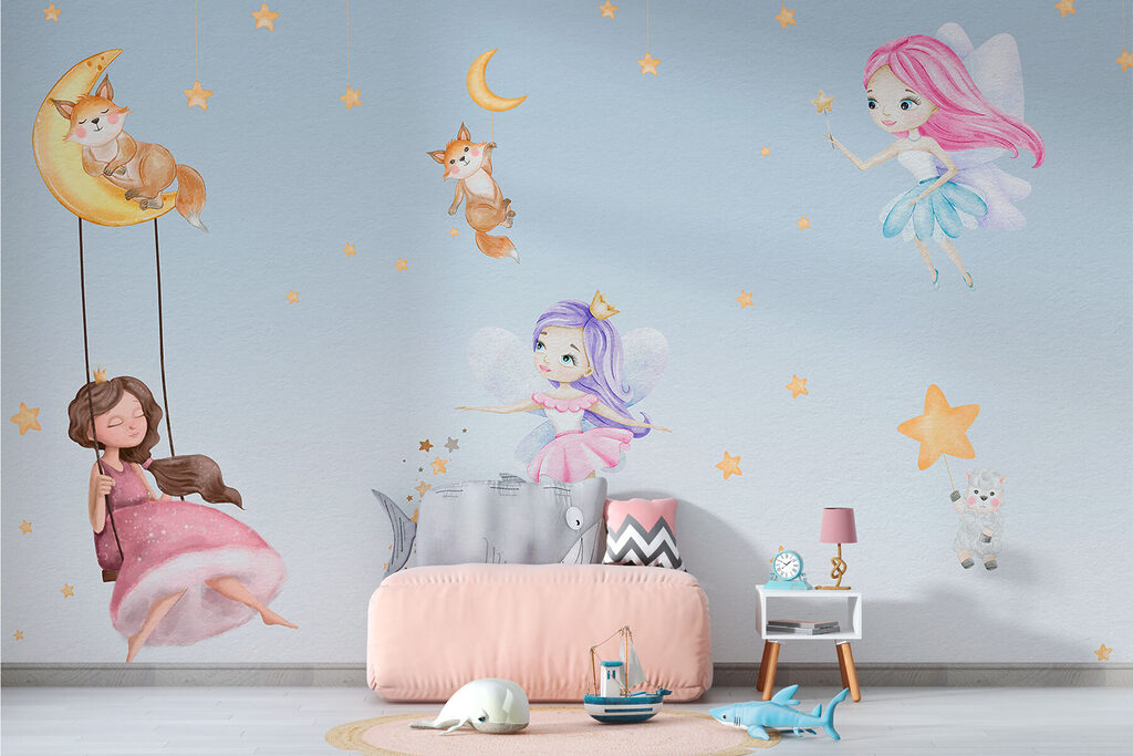 A wall mural of fairies and animals w00621pir576mr 1024x683 - A wall mural of fairies and animals - tegory