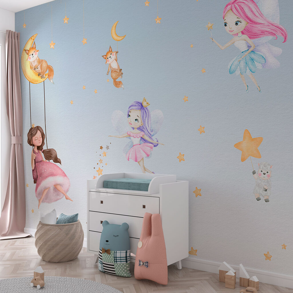 A wall mural of fairies and animals w00621pir78ms 1024x1024 - A wall mural of fairies and animals - tegory