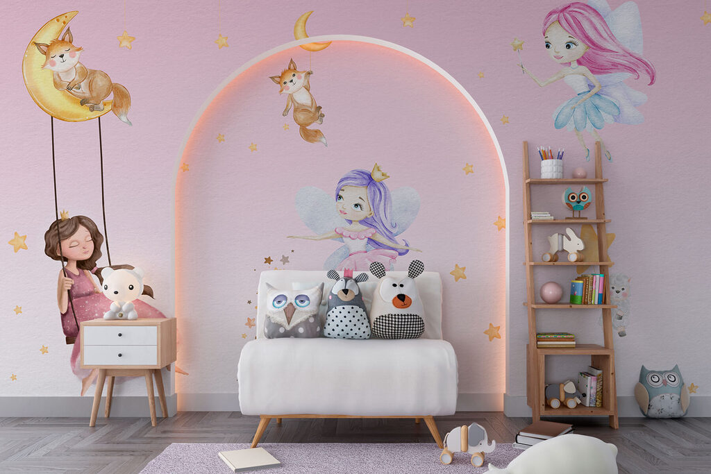 w00621v1pir55r 1024x683 - A wall mural of fairies and animals - tegory