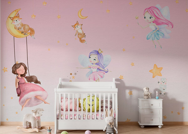 w00621v1pir85mr 600x429 - A wall mural of fairies and animals - tegory