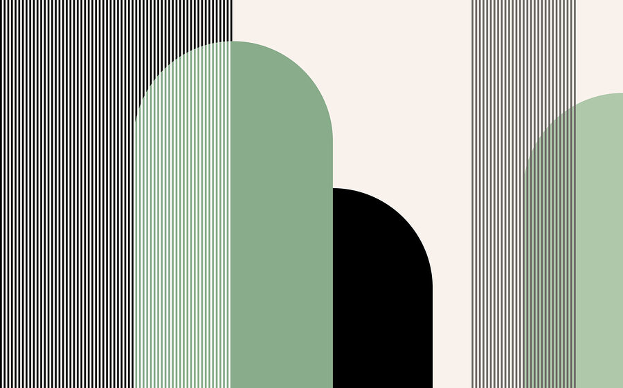 A green and black geometric shapes