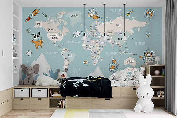 A map of the world with mountains and clouds A map of the world with mountains and clouds