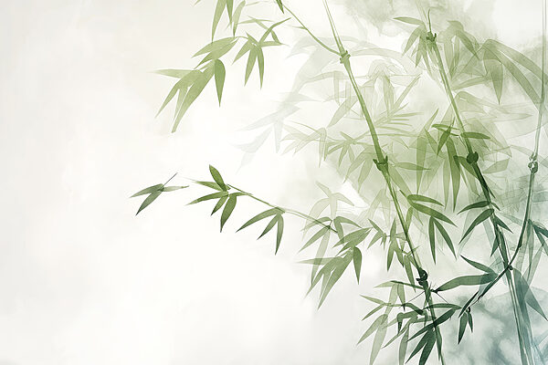 A bamboo leaves on a branch A bamboo leaves on a branch